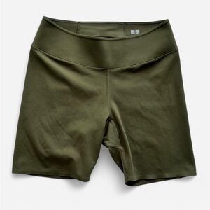 UNIQLO Athletic Biker Shorts Airism Olive Green 6” Inseam Workout 90s Inspired